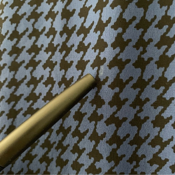 SOLD L’agence Cameron Shirt Dress Blue & Black Sz S 100% Silk Houndstooth - Picture 7 of 10